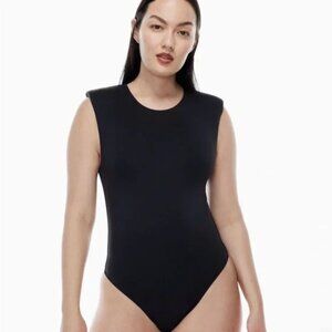 Babaton Midnight Black Contour Shoulder Pad Bodysuit Size L
